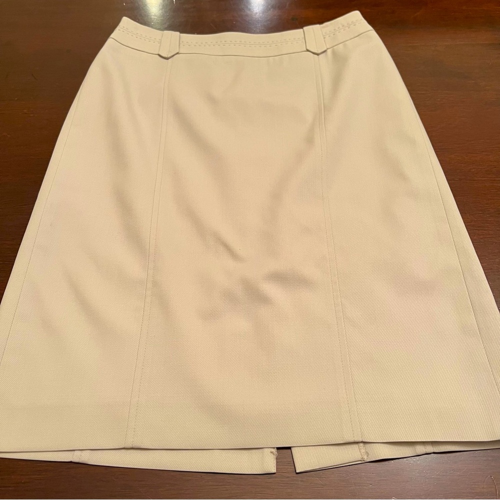 Deco Brand Tan Taupe Woven Flat Front Pencil Skirt